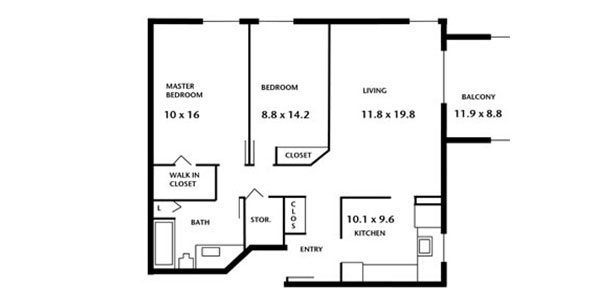 Hampton House Apartments - two bedroom