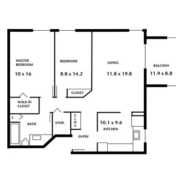 Hampton House Apartments - two bedroom