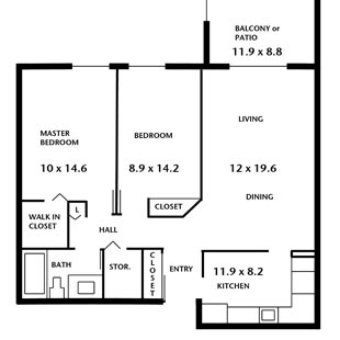 Hampton House Apartments - two bedroom